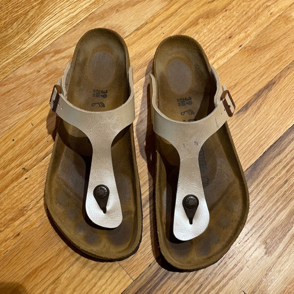 Birkenstock Gizeh Birko-Flor flip flop pearl white